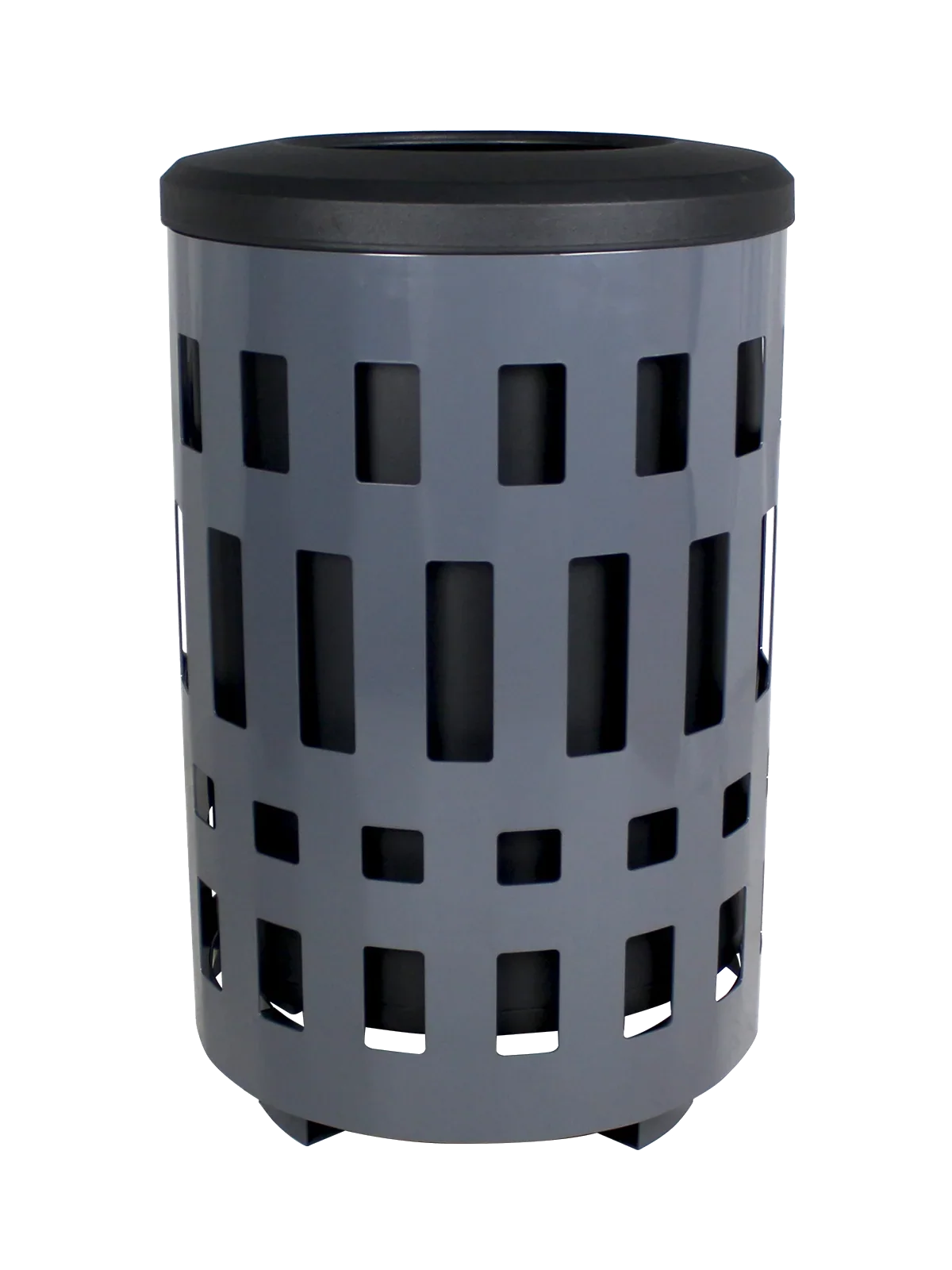 Sustainable City Series - 'VANCOUVER' - 45G Metal Waste Collection Bin - Dark Grey Body with Black Plastic Lid