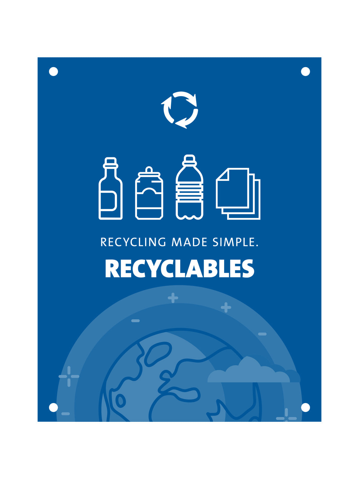 EVOLVE - Cube Body Sign - Recyclables - Blue