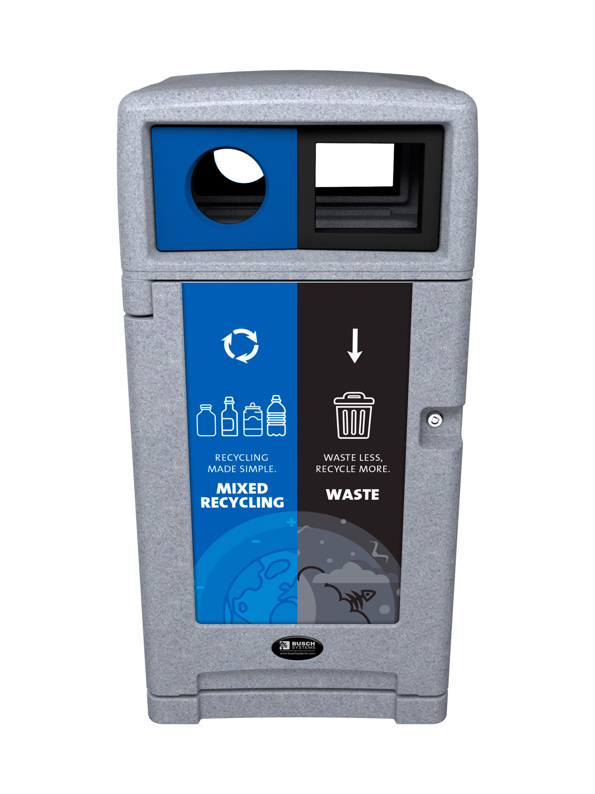 EXPRESSION - Double - Kit - Mixed Recycling-Waste - Circle-Full - Greystone