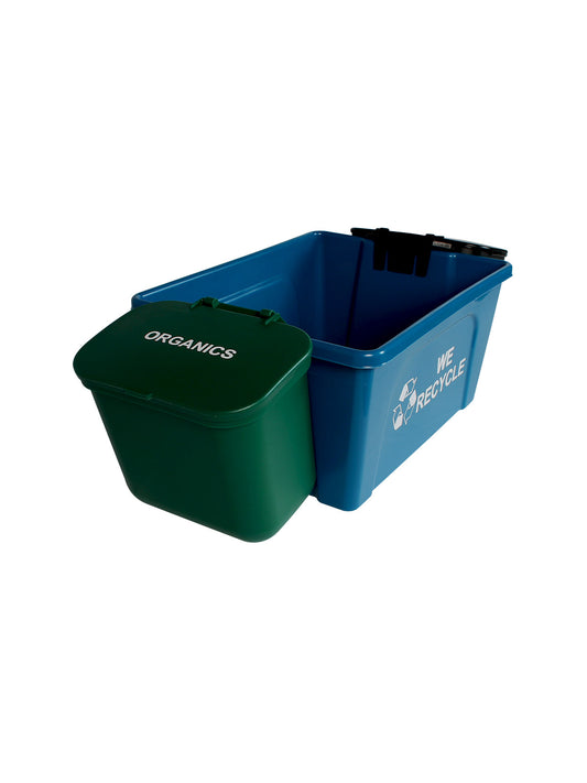 OFFICE COMBO - Triple - Kit - Mobius Loop-We Recycle-Organics-Waste - Solid Lift - Blue-Green-Black