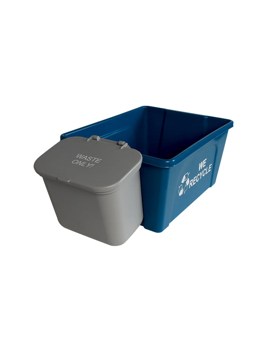 OFFICE COMBO - Double - Kit - Mobius Loop-We Recycle-Waste - Solid Lift - Blue-Grey