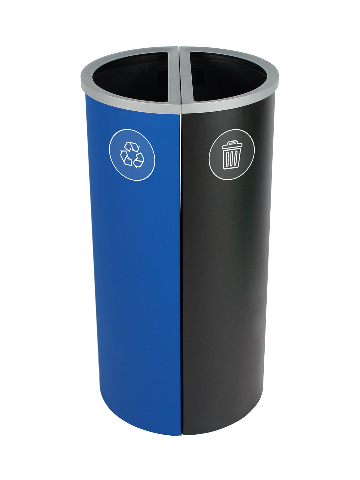 SPECTRUM - Double Station, Blue-Black Ellipse Slim, Full Opening Lids with Mobius Loop-Waste Body Labels