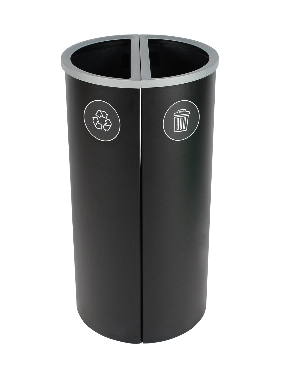 SPECTRUM - Double Station, Black Ellipse Slim, Full Opening Lids with Mobius Loop-Waste Body Labels