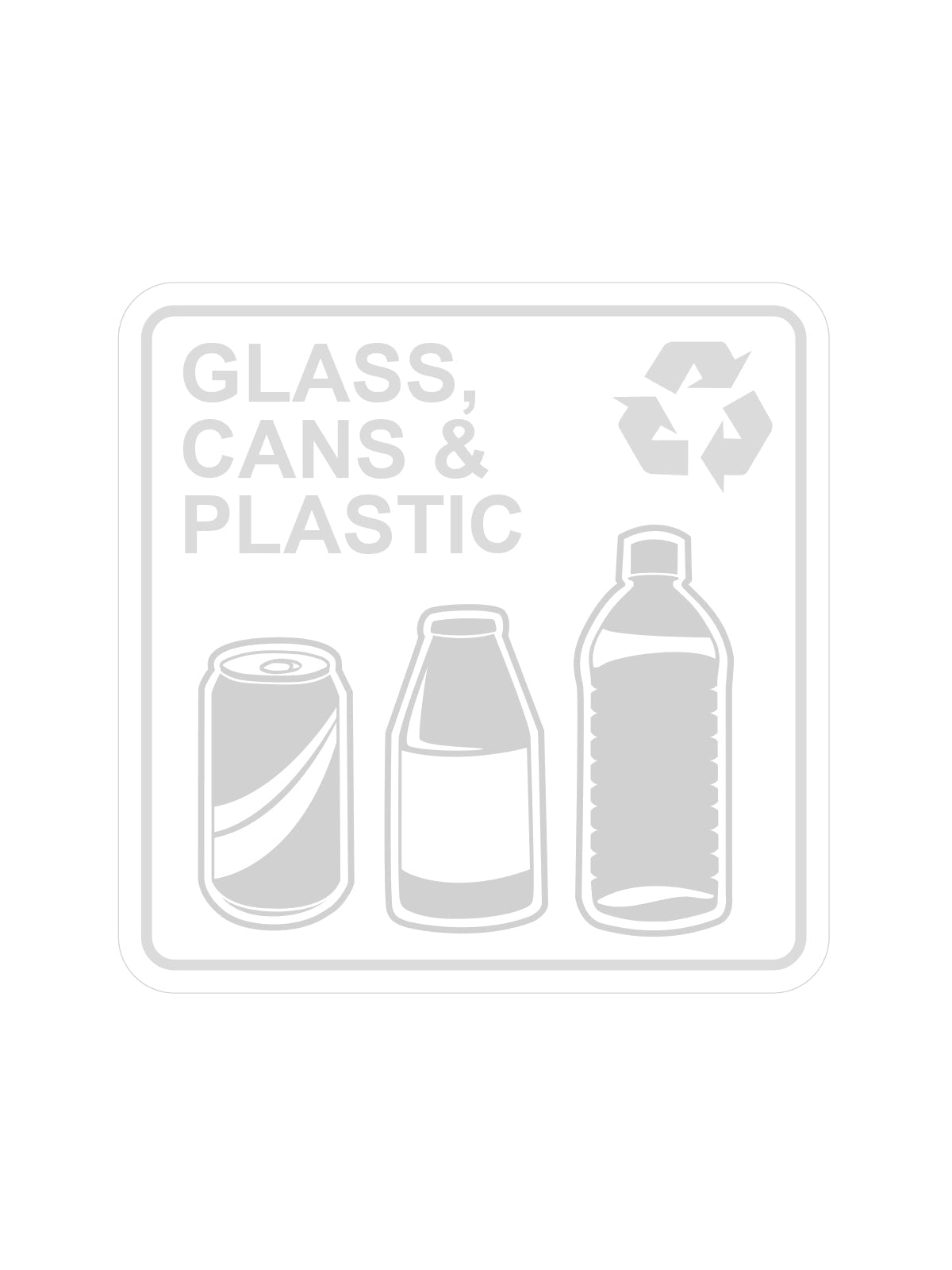 WASTE WATCHER - Label - Glass, Cans & Plastic - Clear-White