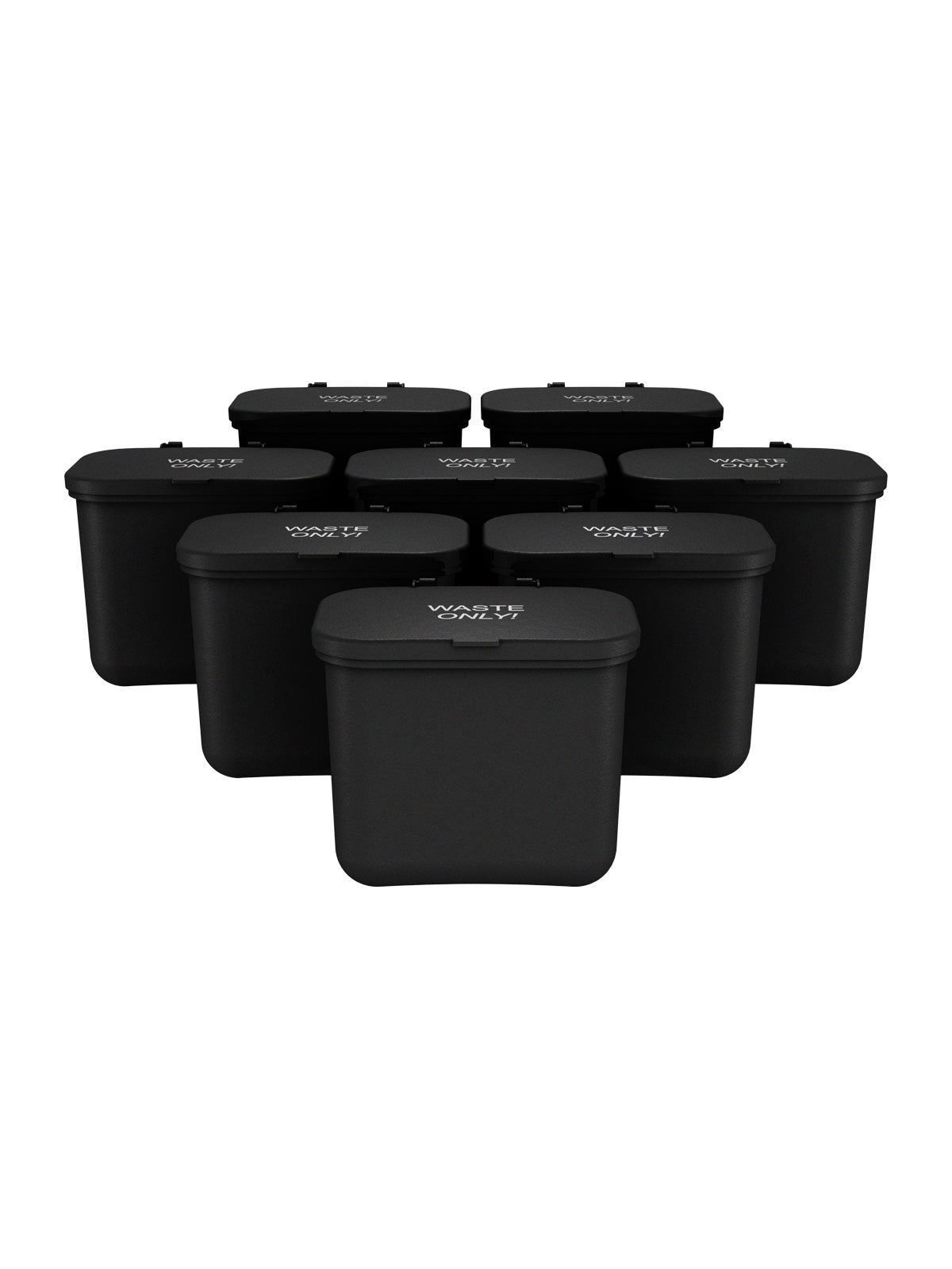 HANGING WASTE BASKET (8 Pack) - Single - Kit - Waste - Solid Lift - Black