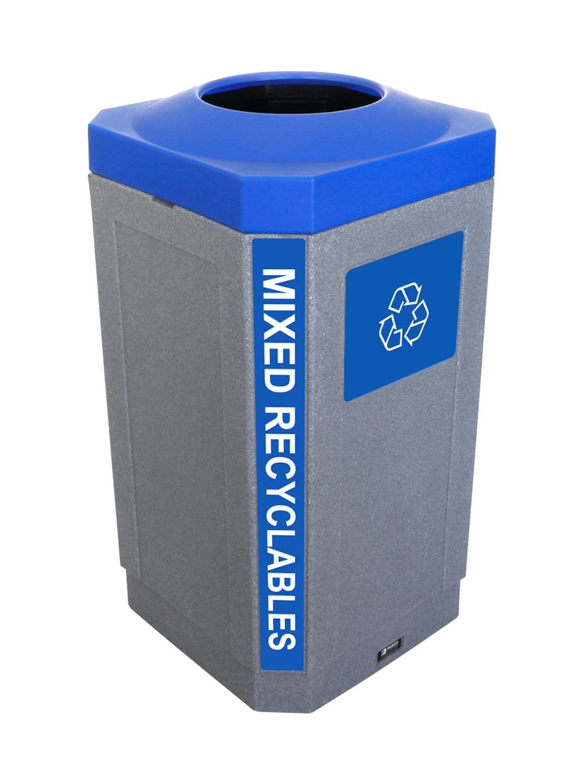 OCTO - Single - Kit - Indoor - Mixed Recyclables - Full - Greystone-Blue