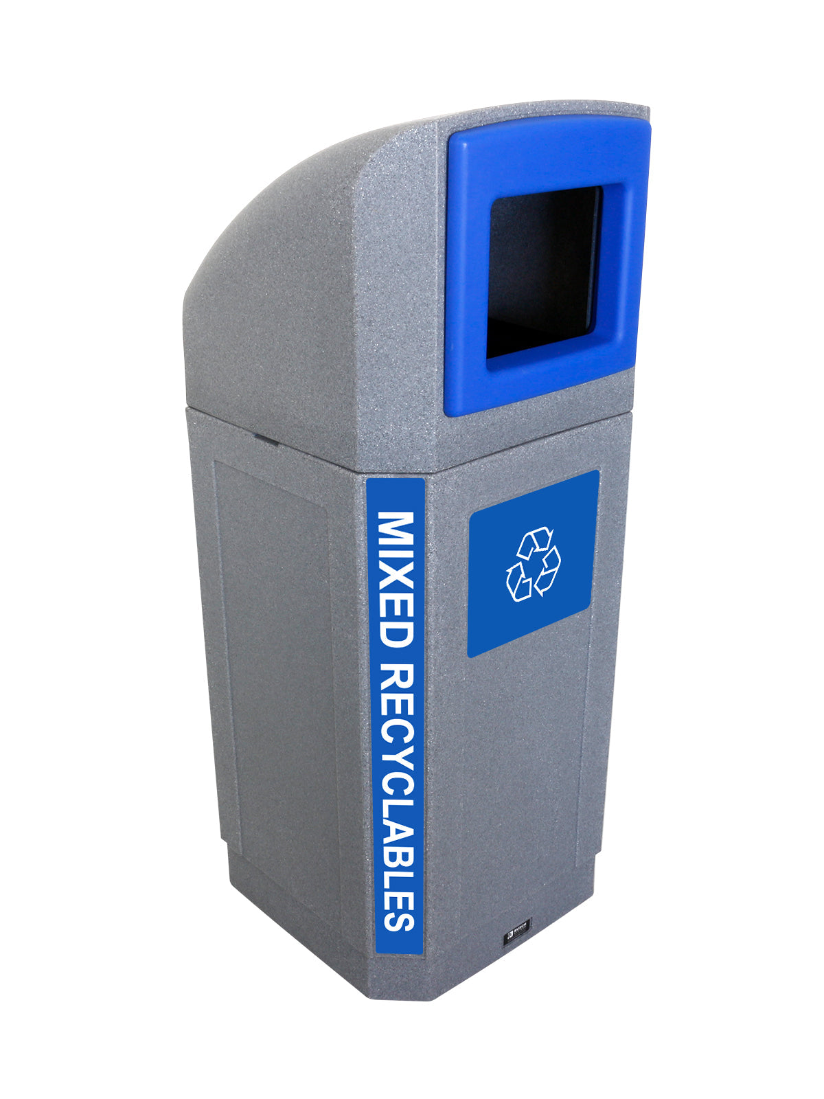 OCTO - Single - Kit - Outdoor - Mixed Recyclables - Full - Greystone-Blue
