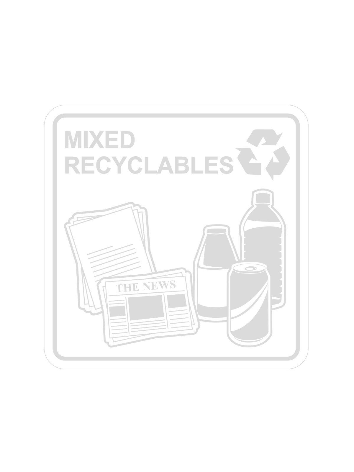 WASTE WATCHER - Label - Mixed Recyclables - Clear-White