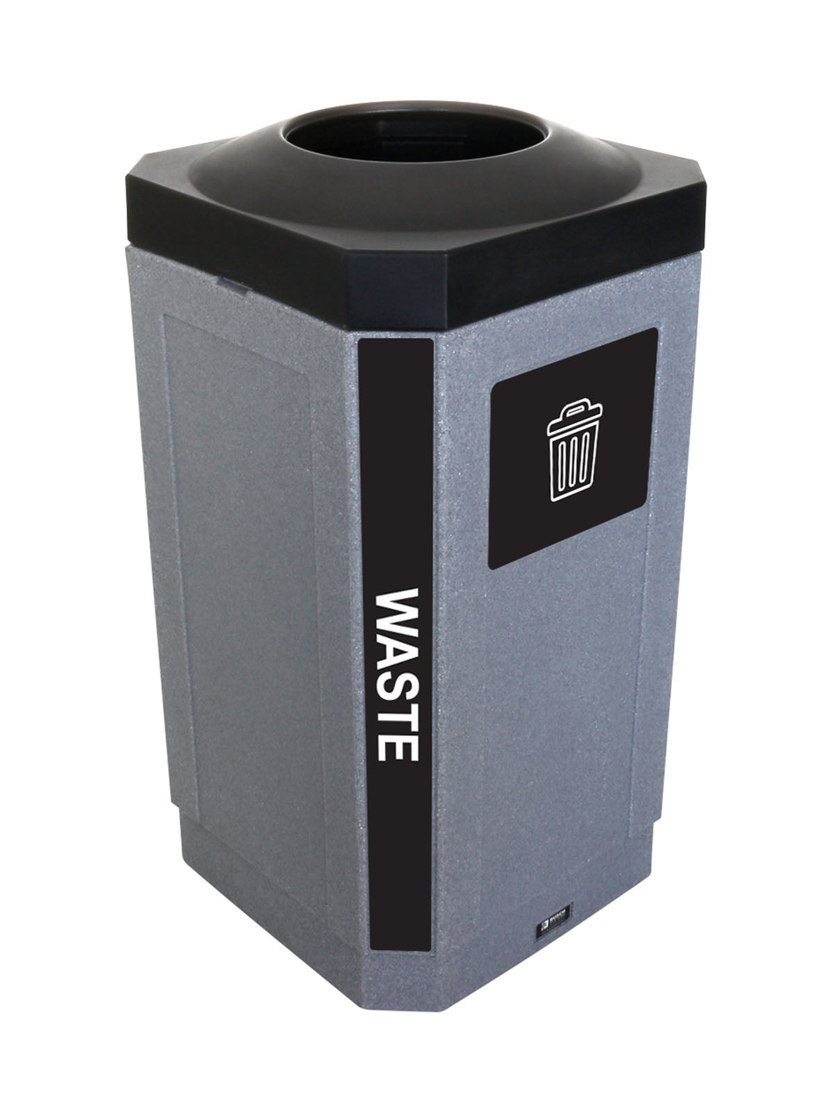 OCTO - Single - Kit - Indoor - Waste - Full - Greystone-Black