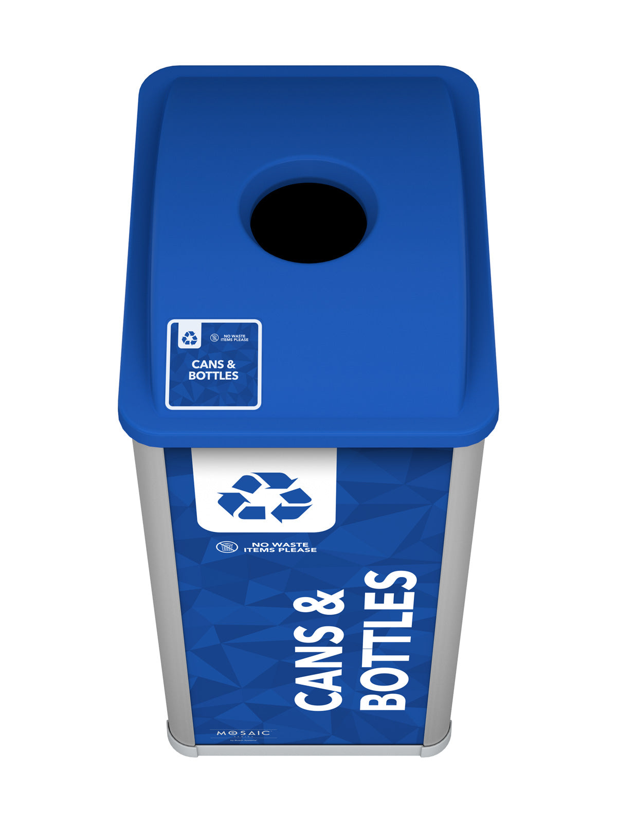 MOSAIC - Single - Cans & Bottles - Circle - Silver-Royal Blue