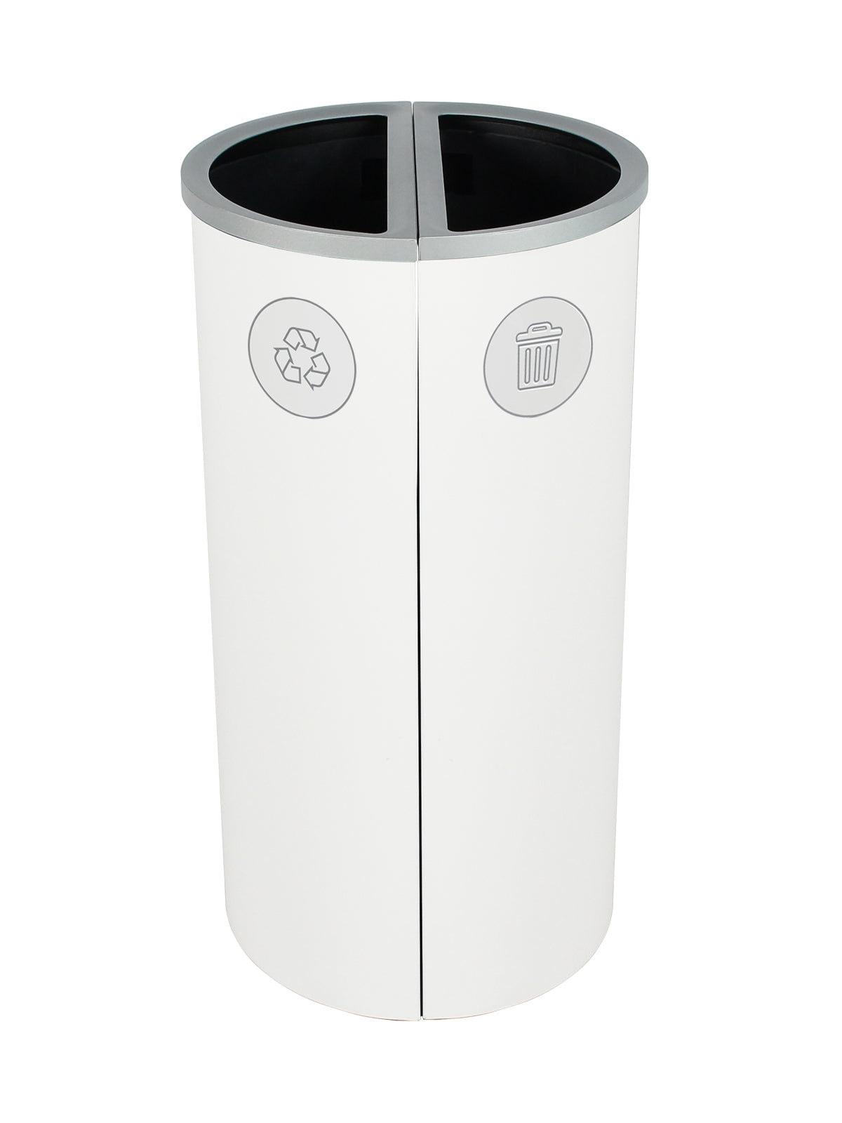 SPECTRUM - Double Station, White Ellipse Slim, Full Opening Lids with Mobius Loop-Waste Body Labels
