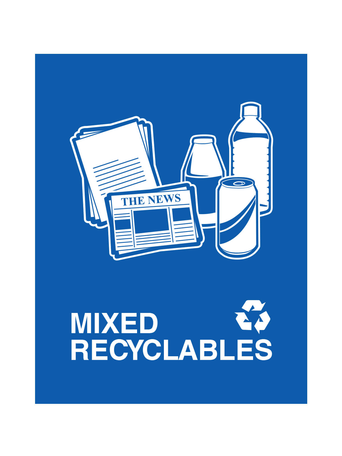 WASTE WATCHER - Sign - Mixed Recyclables - Royal Blue