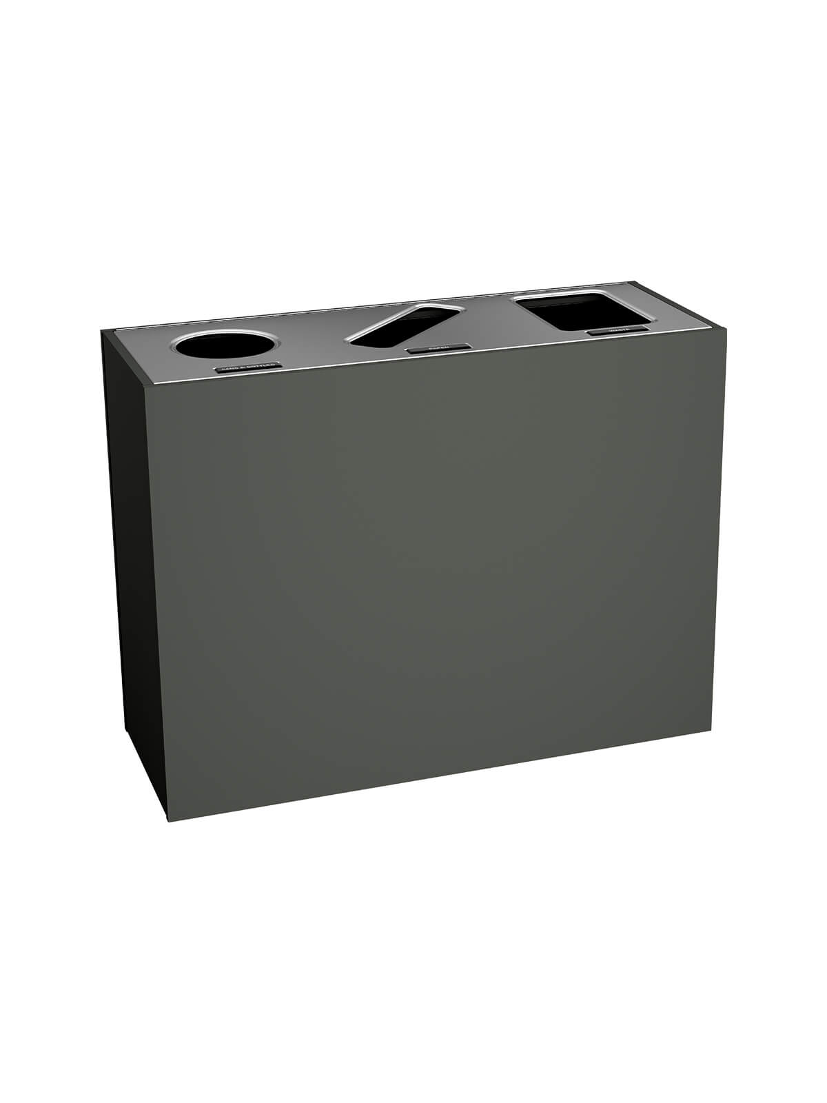 ARISTATA - Triple - Select - Cans & Bottles-Paper-Waste - Circle-Slot-Full - Slate