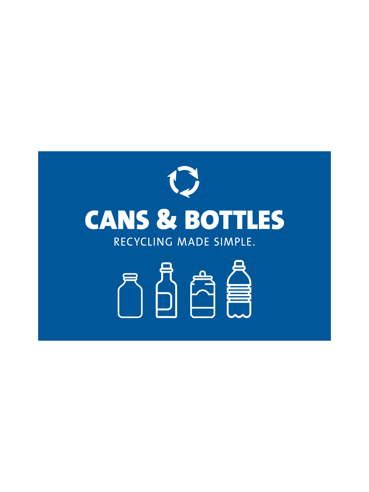 EVOLVE - Sign - Cans & Bottles - Blue-White