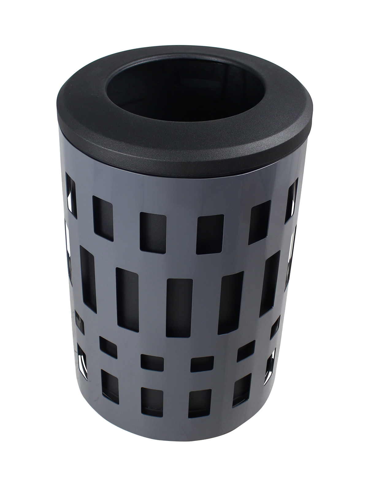 Sustainable City Series - 'VANCOUVER' - 45G Metal Waste Collection Bin - Dark Grey Body with Black Plastic Lid