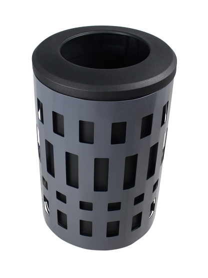 Sustainable City Series - 'VANCOUVER' - 45G Metal Waste Collection Bin - Dark Grey Body with Black Plastic Lid