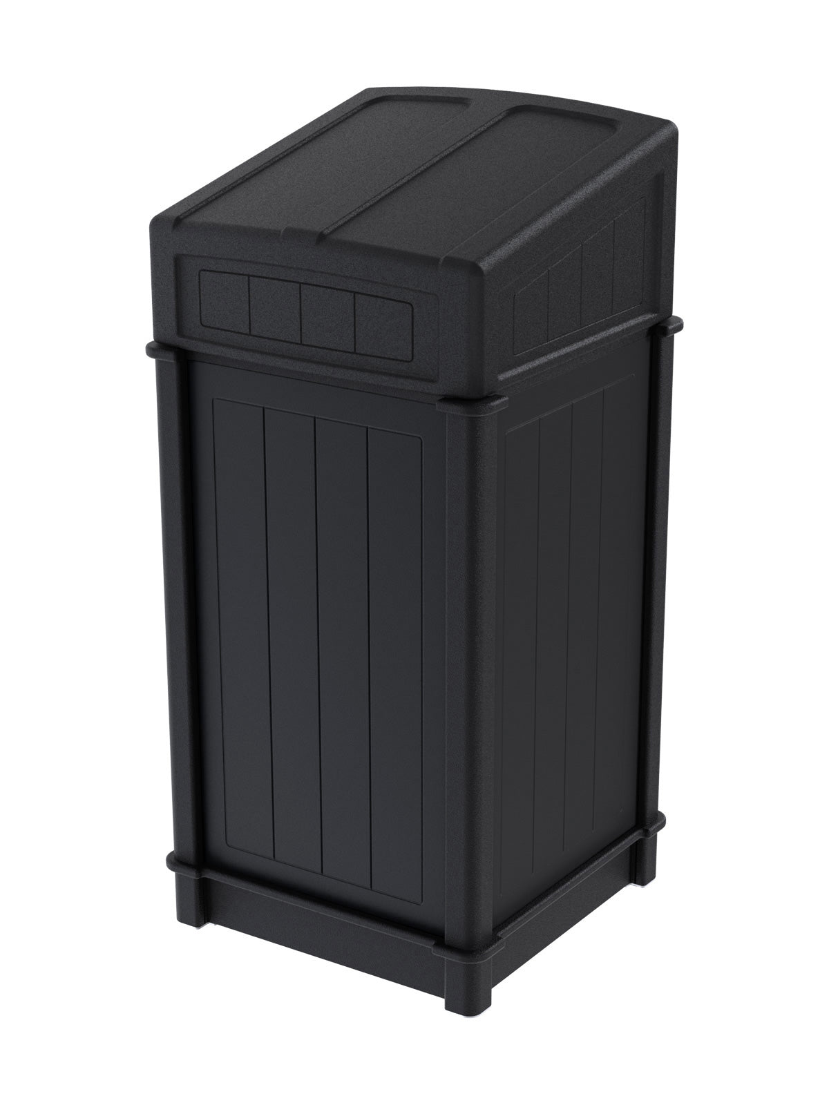 FUSION - Single Stream Front-Load Waste Bin with Full Opening Lid and Door Signage