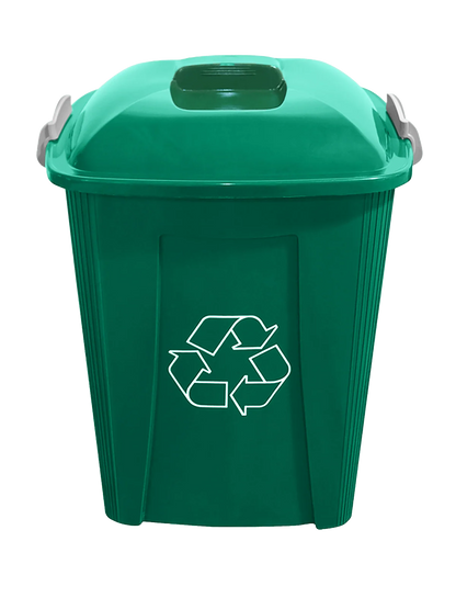 UPRIGHT - 7G Dark Green Bin with Mobius Loop Body Stamp and Lid