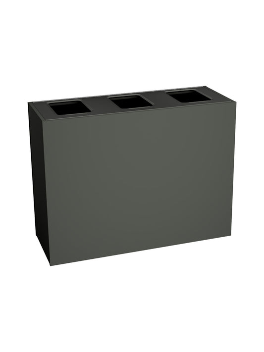 ARISTATA - Triple Station with Slate-Finish Body and Full-Opening, Slate Colored Lid