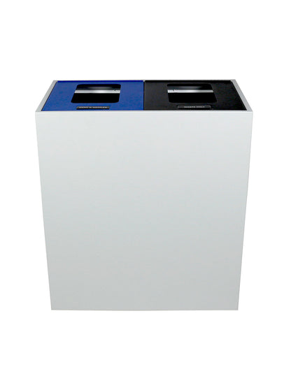 MEZZO - Double Stream, White Body, Multi-Hinged Blue-Black Lids with Full Openings