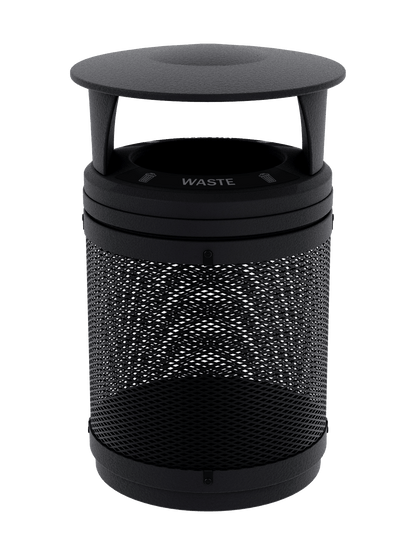 VISTABIN - 50G Collection Bin with Mesh Metal Body, Canopy Lid and 'Waste' Lid Labels