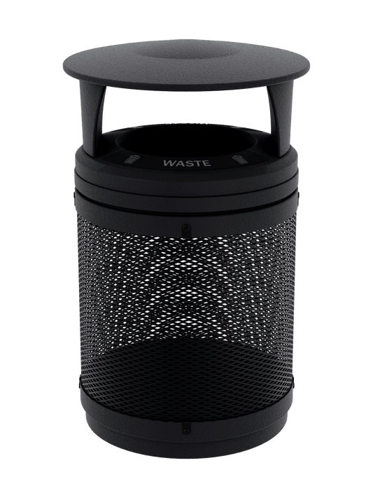VISTABIN - 50G Collection Bin with Mesh Metal Body, Canopy Lid and 'Waste' Lid Labels
