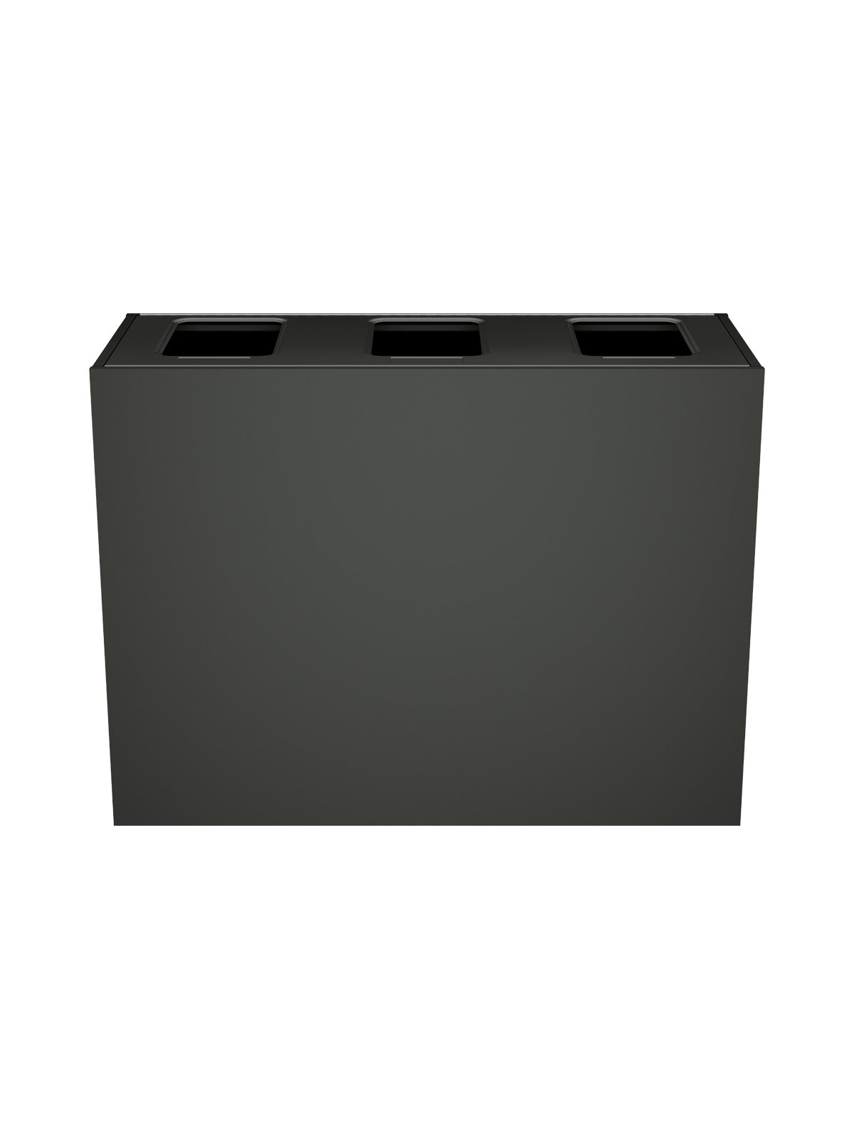ARISTATA - Triple Station with Slate-Finish Body and Full-Opening, Slate Colored Lid