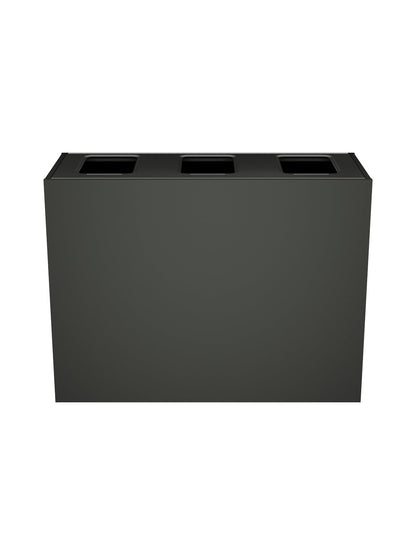 ARISTATA - Triple Station with Slate-Finish Body and Full-Opening, Slate Colored Lid