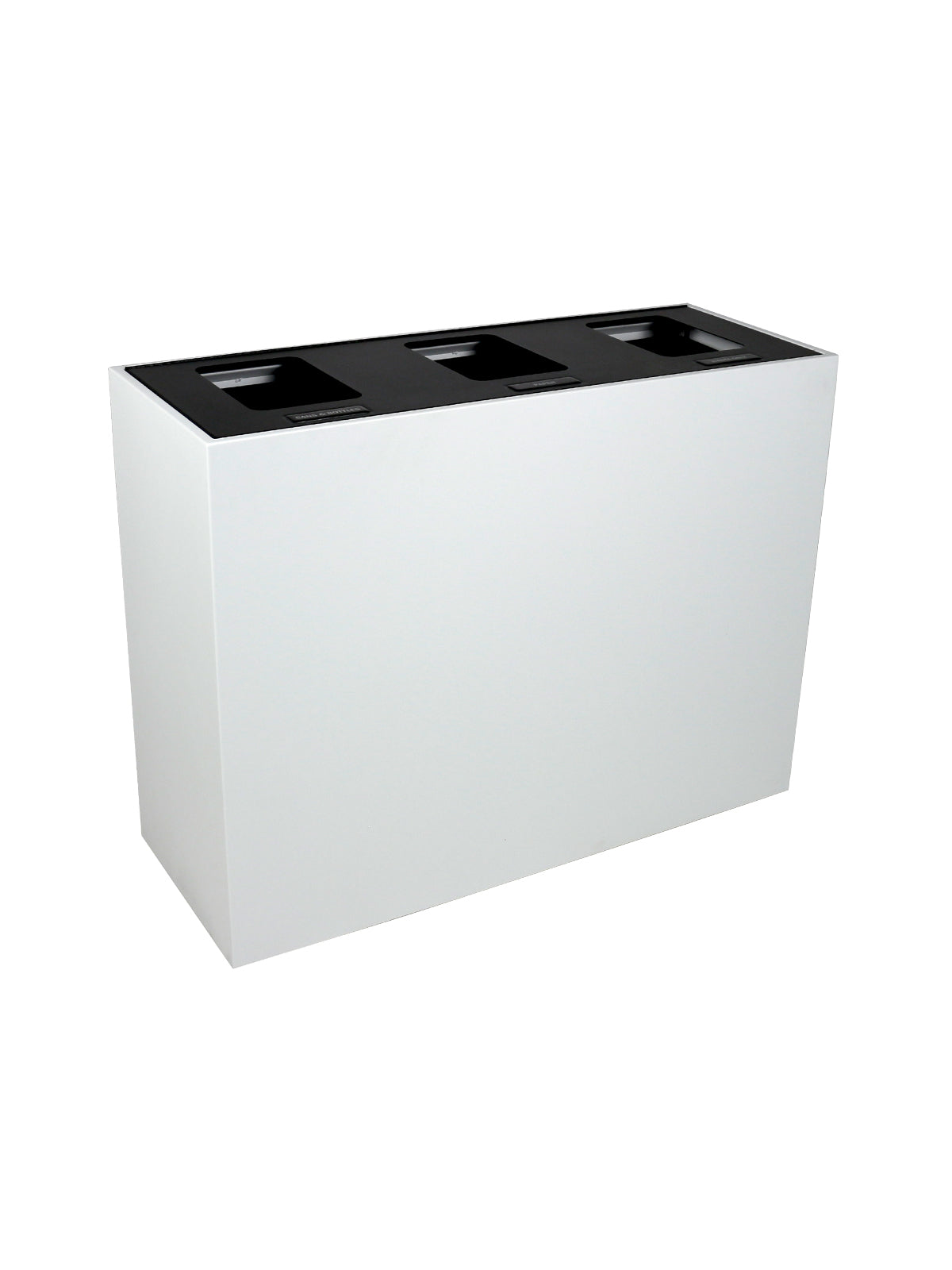 MEZZO - Triple Stream, White Body, Hinged Black Lid with Full Openings
