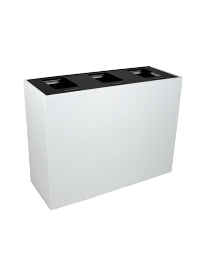 MEZZO - Triple Stream, White Body, Hinged Black Lid with Full Openings