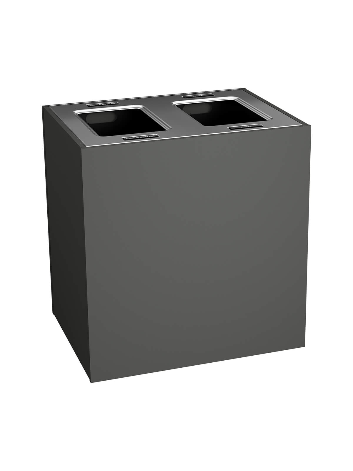 ARISTATA XL - Double Stream, Slate Finish, Hinged Stainless Steel Lid with Full Openings