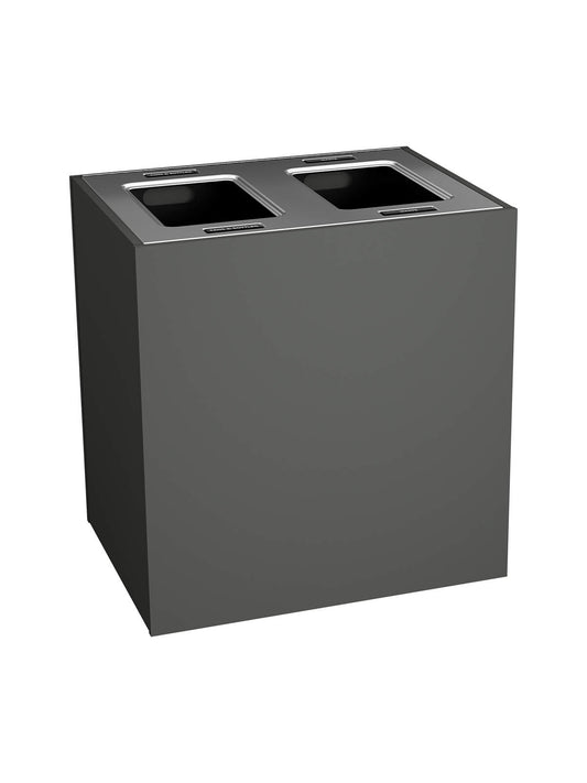 ARISTATA XL - Double Stream, Slate Finish, Hinged Stainless Steel Lid with Full Openings