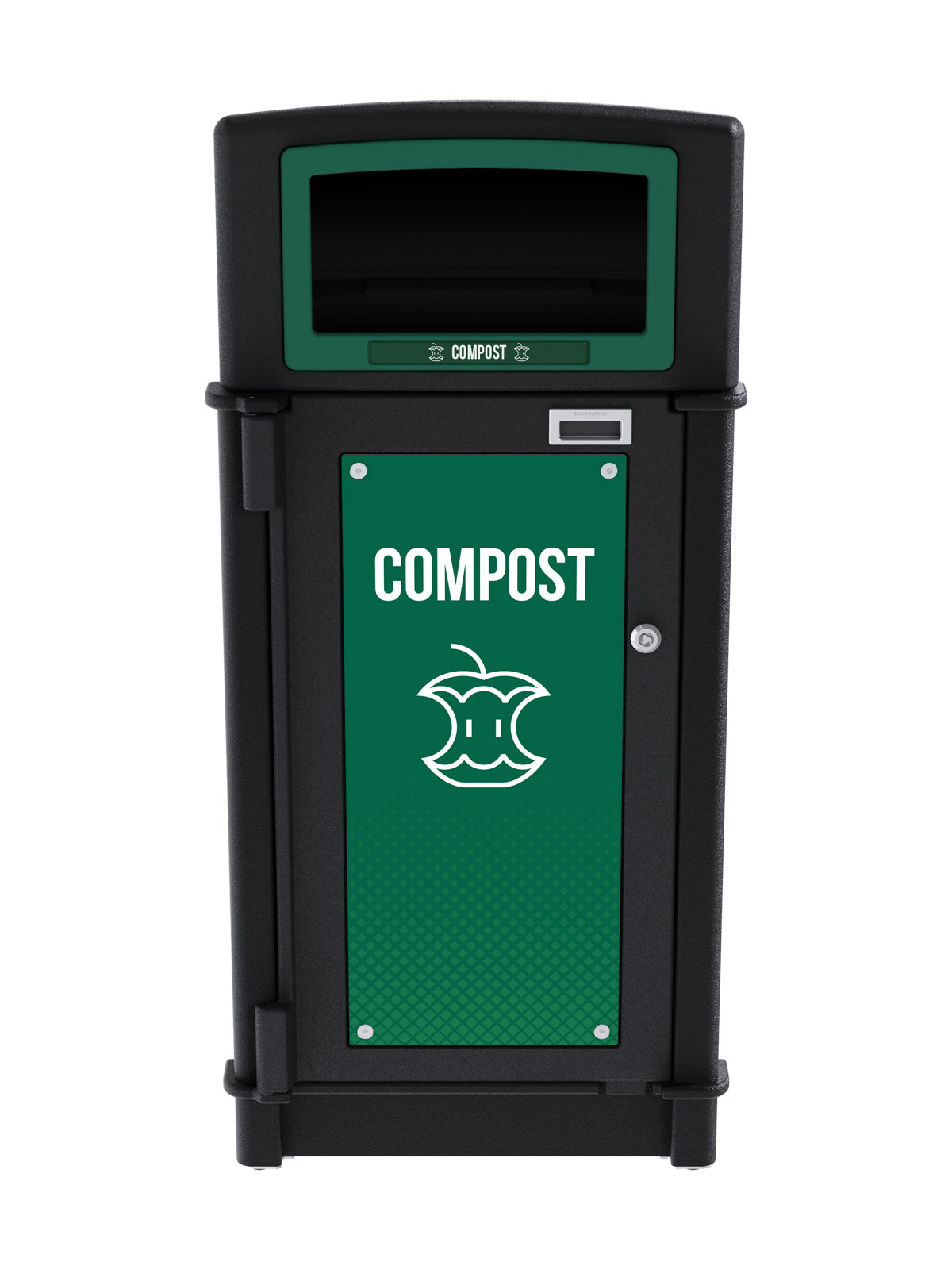 FUSION - Single Stream Front-Load Compost Bin with Full Lid Opening and Door Signage