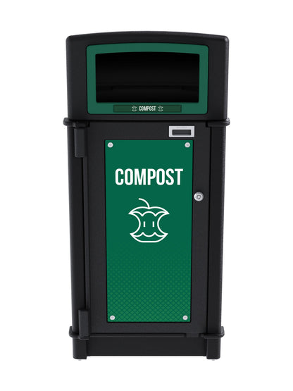 FUSION - Single Stream Front-Load Compost Bin with Full Lid Opening and Door Signage