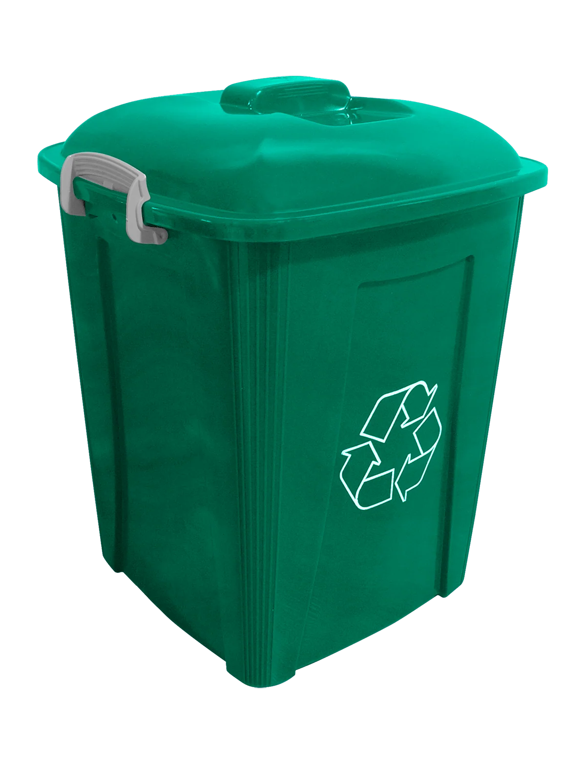 UPRIGHT - 7G Dark Green Bin with Mobius Loop Body Stamp and Lid