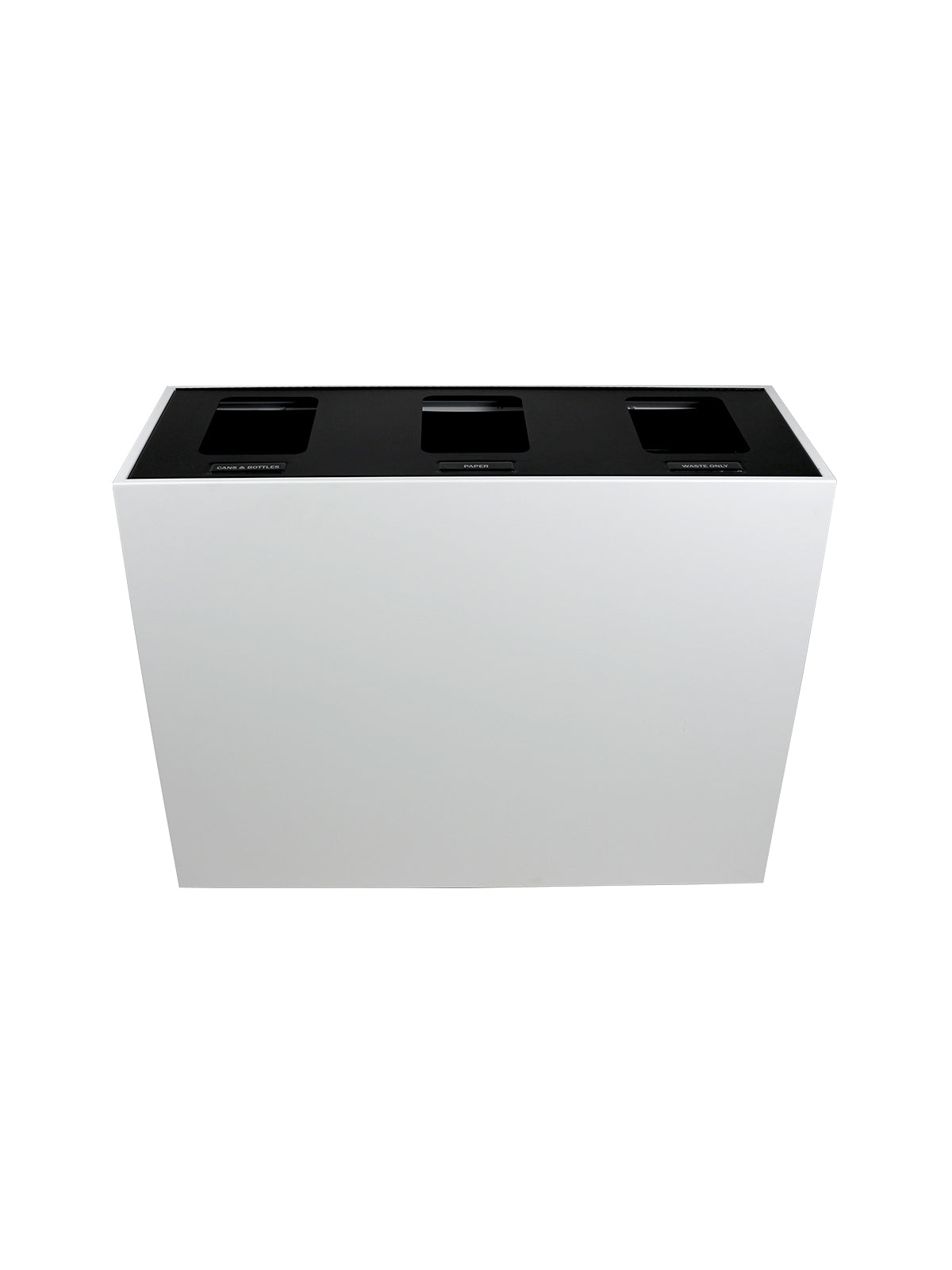MEZZO - Triple Stream, White Body, Hinged Black Lid with Full Openings