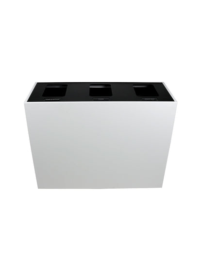 MEZZO - Triple Stream, White Body, Hinged Black Lid with Full Openings