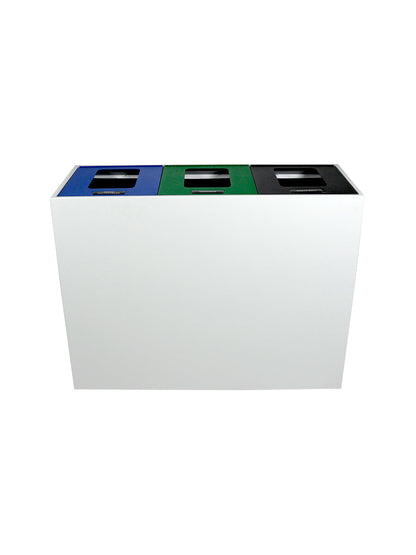 MEZZO - Triple Stream, White Body, Multi-Hinged Blue-Green-Black Lids with Full Openings