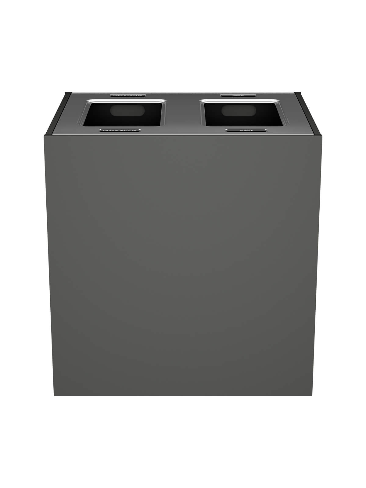 ARISTATA XL - Double Stream, Slate Finish, Hinged Stainless Steel Lid with Full Openings