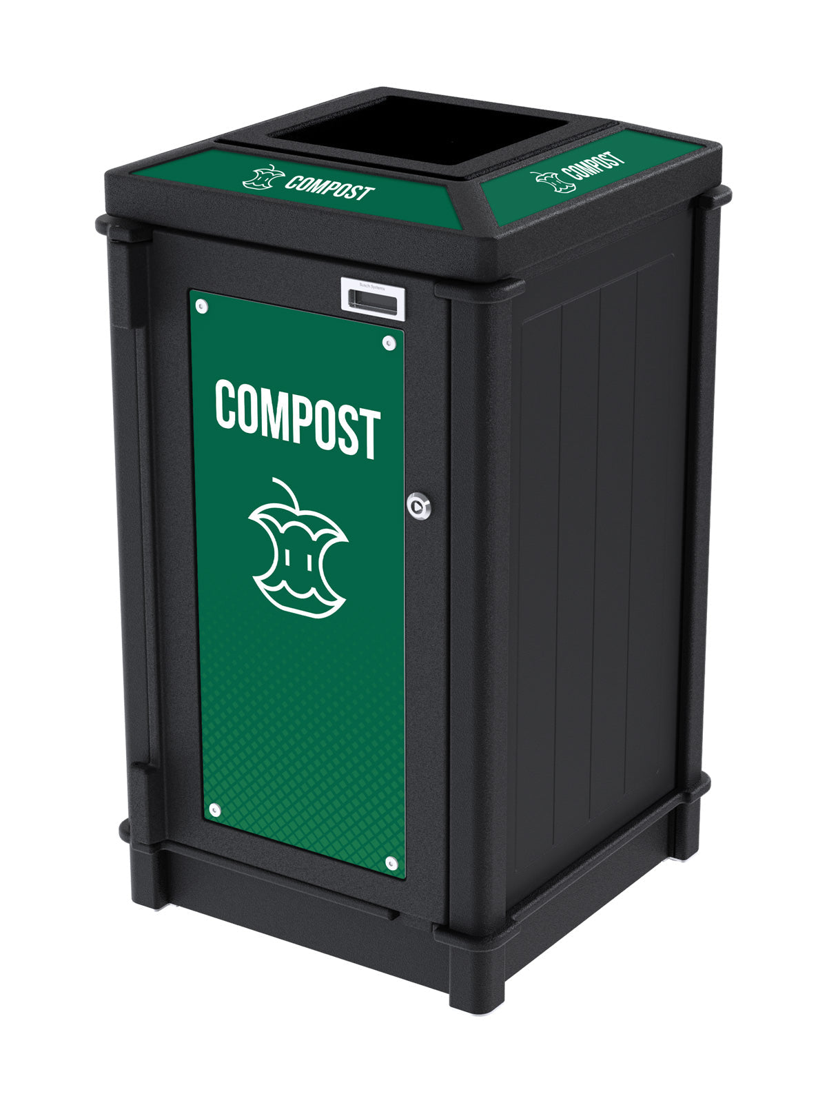 FUSION - Single Stream Top Load Compost Bin with Full Lid Opening and Door Signage