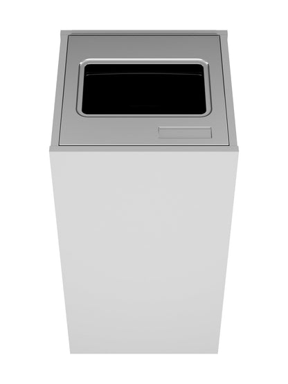ARISTATA - Single Stream Bin, Glacier Finish Body with Full Opening Stainless Steel Lid