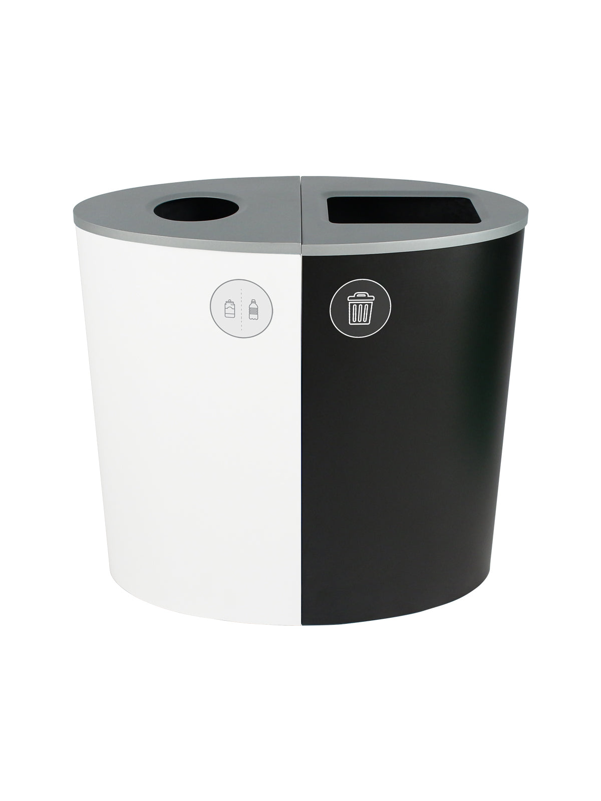 SPECTRUM - Double - Kit - Cans & Bottles-Waste - Circle-Full - White-Black