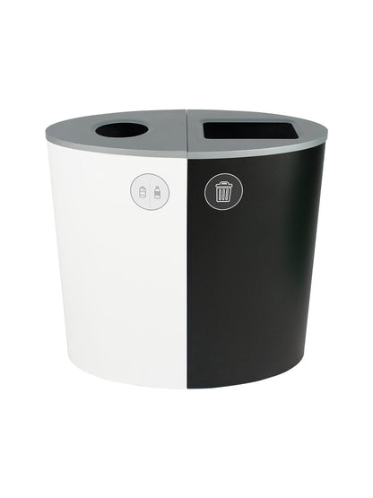 SPECTRUM - Double - Kit - Cans & Bottles-Waste - Circle-Full - White-Black