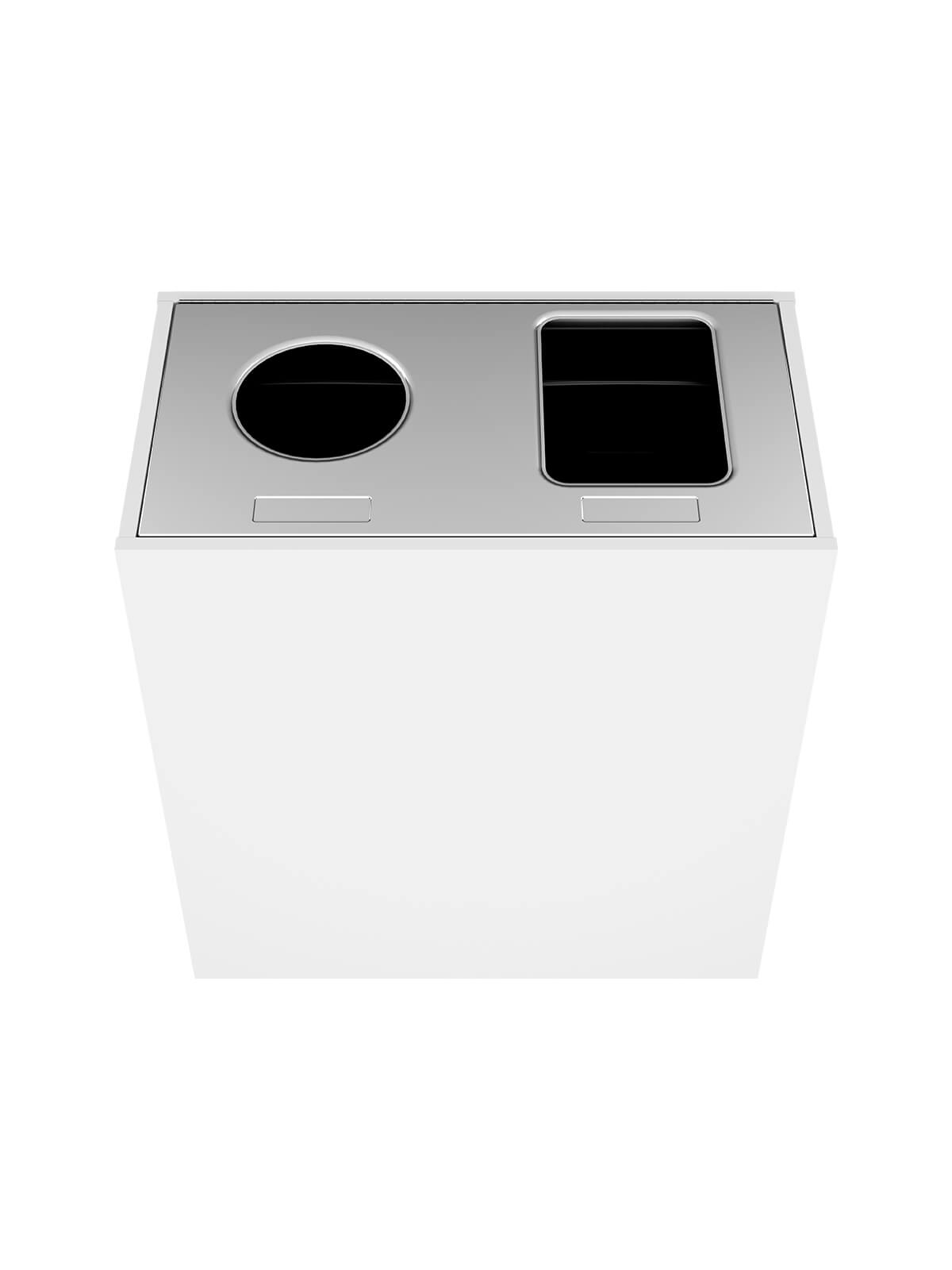 ARISTATA - Double Stream, Glacier Finish, Hinged Stainless Steel Lid with Circle-Full Openings