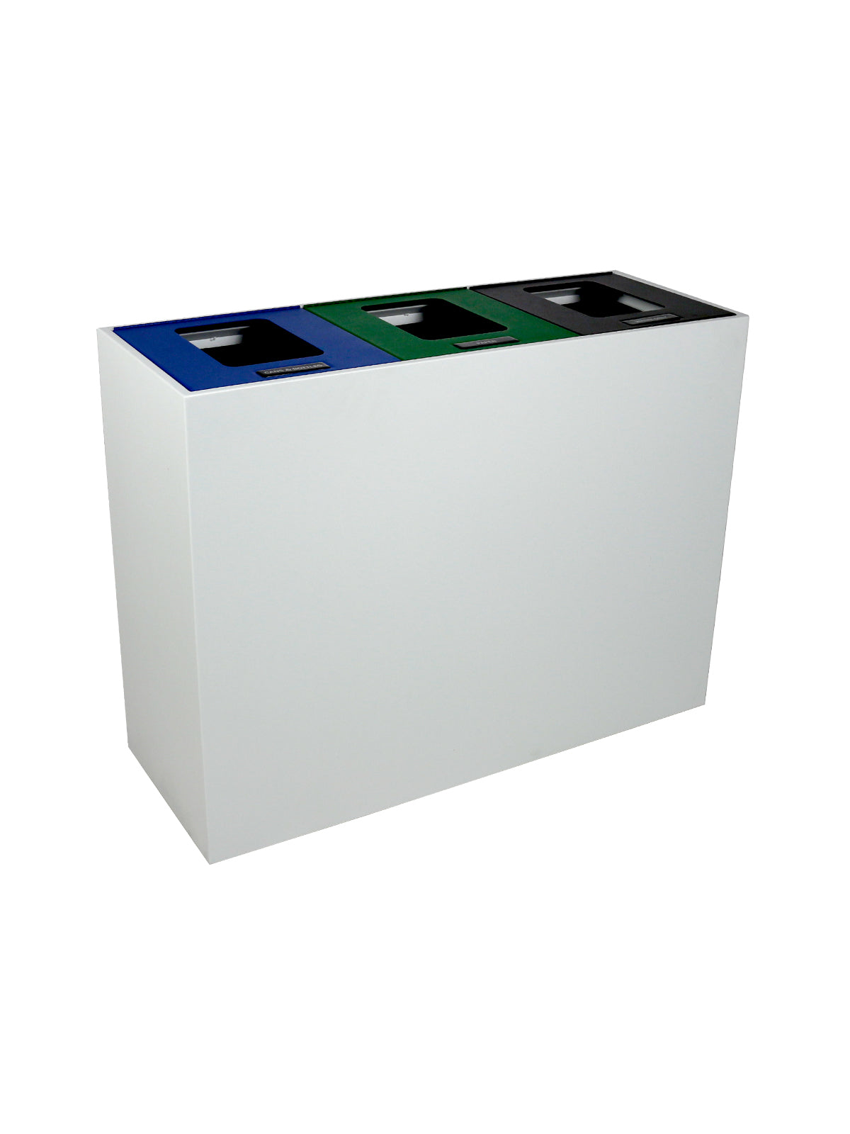 MEZZO - Triple Stream, White Body, Multi-Hinged Blue-Green-Black Lids with Full Openings