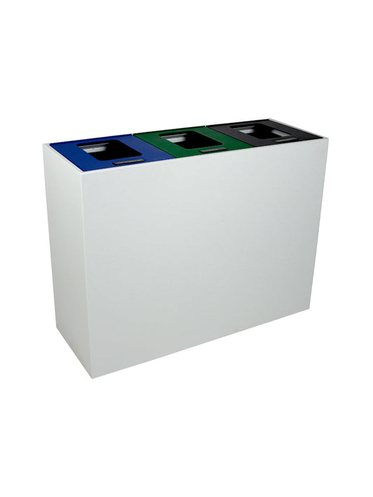 MEZZO - Triple Stream, White Body, Multi-Hinged Blue-Green-Black Lids with Full Openings