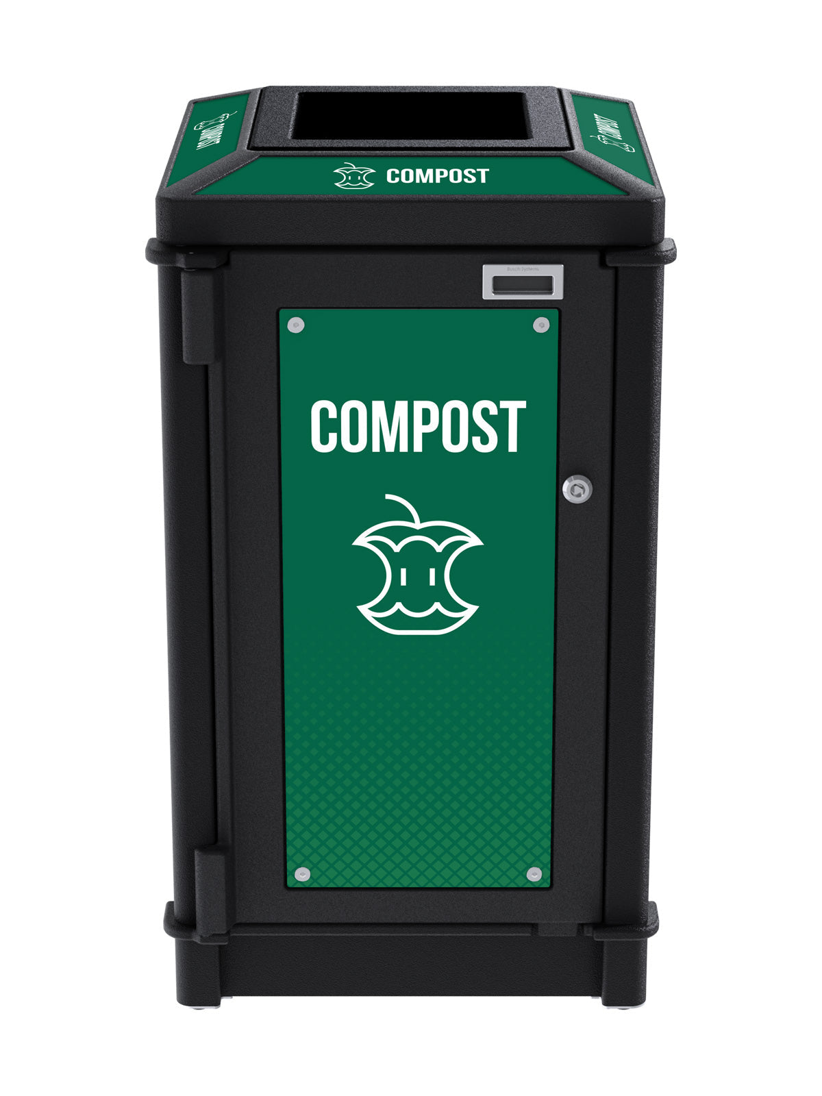 FUSION - Single Stream Top Load Compost Bin with Full Lid Opening and Door Signage