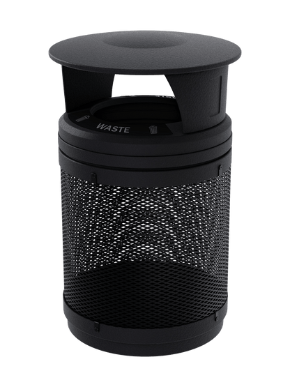 VISTABIN - 50G Collection Bin with Mesh Metal Body, Canopy Lid and 'Waste' Lid Labels
