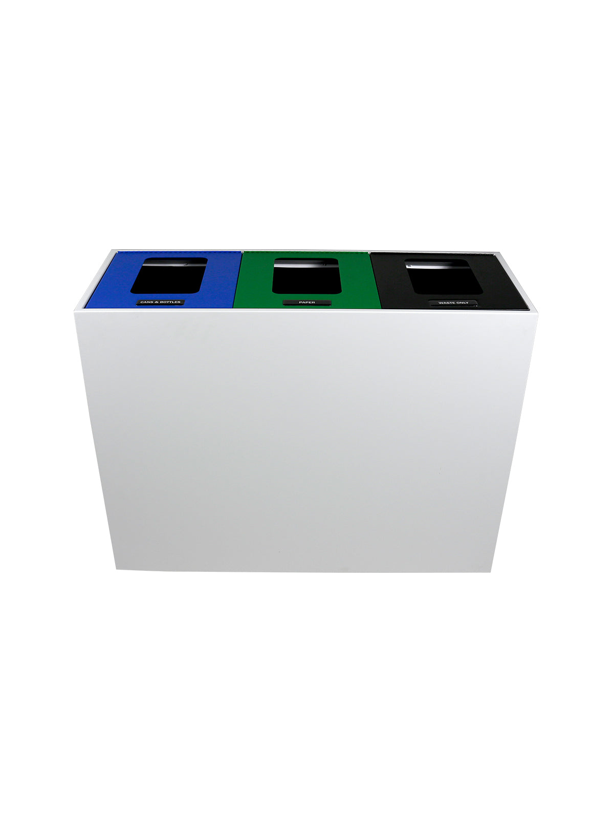 MEZZO - Triple Stream, White Body, Multi-Hinged Blue-Green-Black Lids with Full Openings