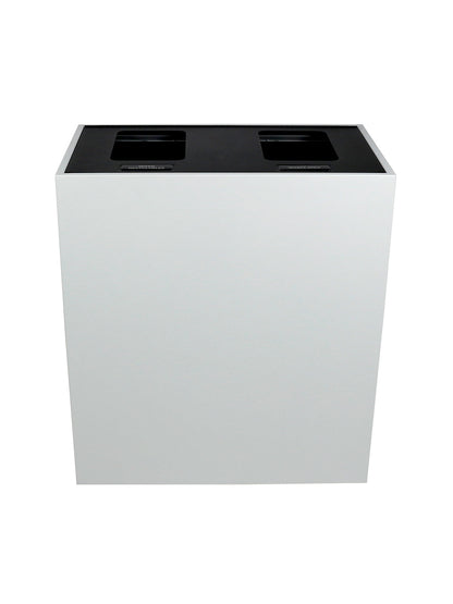 MEZZO - Double Stream, White Body, Hinged Black Lid with Full Openings